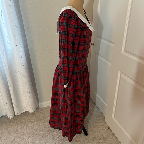 Eileen West Vintage Red Plaid Dress - Picture 3 of 7